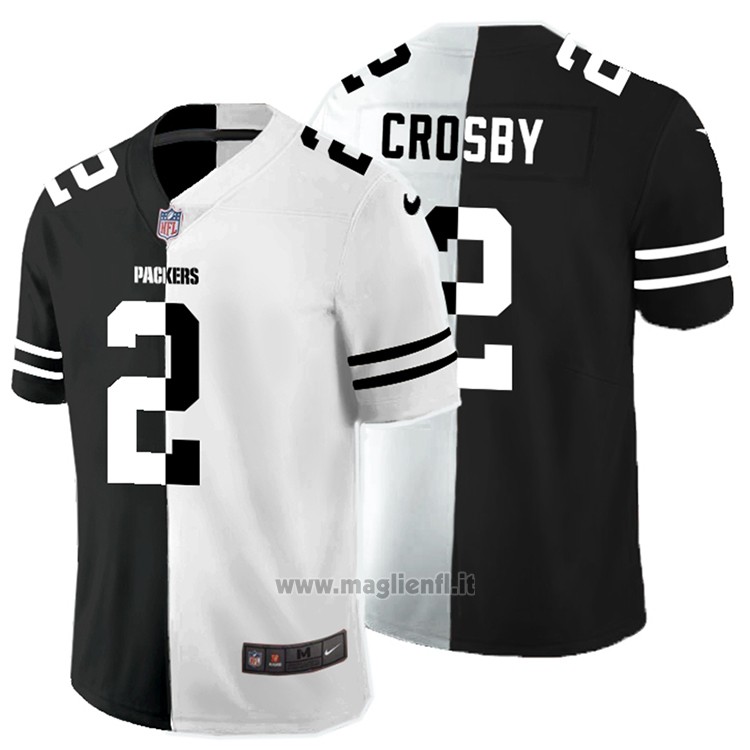 Maglia NFL Limited Green Bay Packers Crosby Black White Split